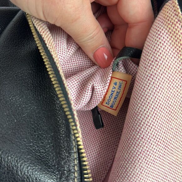 Retro Vintage Dooney & Bourke Black Leather Satchel Purse Handbag Bag Authentic - Picture 8 of 14